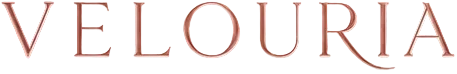 Logo of Velouria with tagline 'Beauty in Every Detail' on a white background